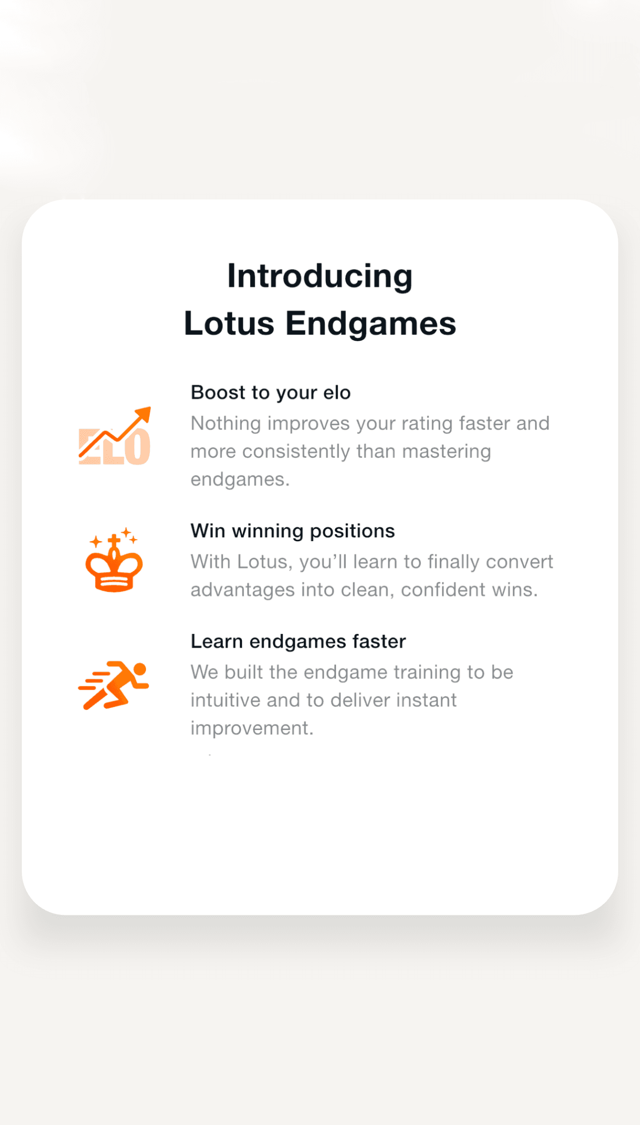 Lotus Chess endgame training screen